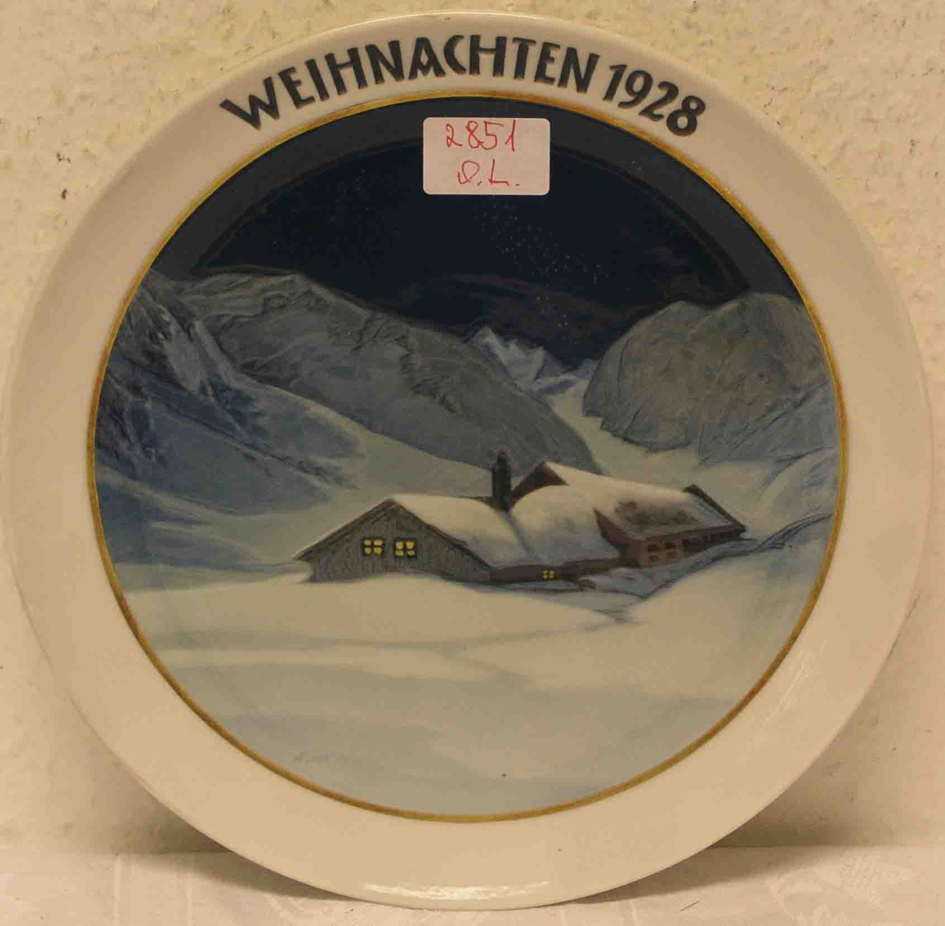 Weihnachten 1928: Rosenthal Porzellanteller, Durchmesser 21cm.