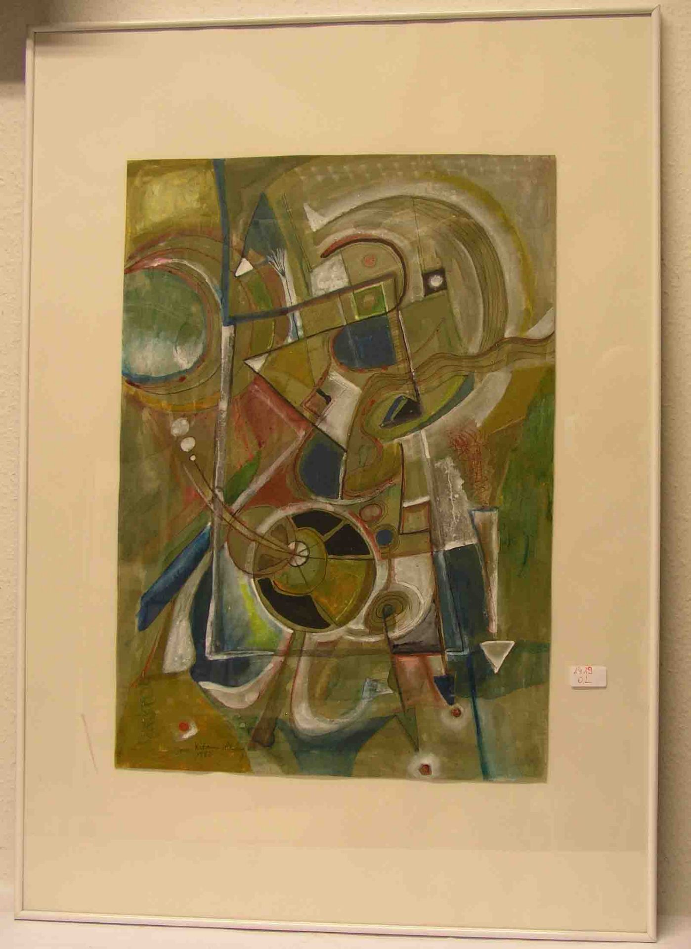 Katsonis-Altenburg: "Moderne Komposition". Deckfarben/Papier, signiert 1985, 66 x 46cm.