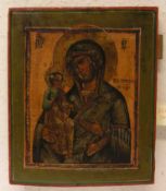 "Muttergottes mit Jesuskind". Ikone, Russland, 19. Jh., 31 x 26cm. Erworben 1999 imKunsthandel