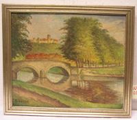 Gembs, Friedrich, Karl (1896 - Bamberg - 1963): "Burganlage von der Brücke aus gesehen".Öl/Lwd.,