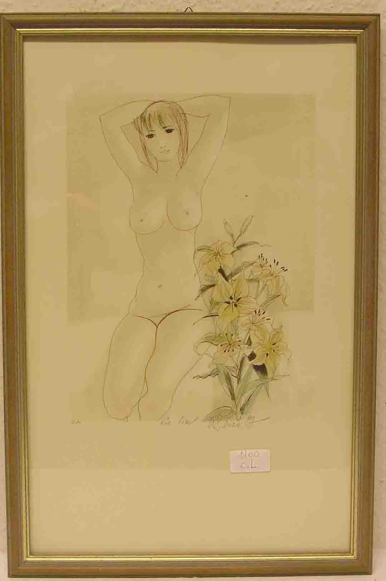 Benés, W.: "Für Lisa". Farblitho, signiert (19)87. Künstlerabzug. 30 x 22cm, Rahmen mitGlas.