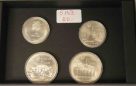 Canada. Vier Silbermünzen. 5 und 10 Dollar, Olympia Montreal, 1976.
