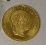 Kaiser Franz Joseph. Goldmünze. Nachprägung, 1915, 3,5 Gramm.