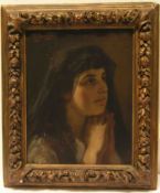 Adelung, Sophie, von (1850 - 1927): "Selbstportrait, 1891", Öl/Lwd., leicht beschädigt, 40x 31cm,