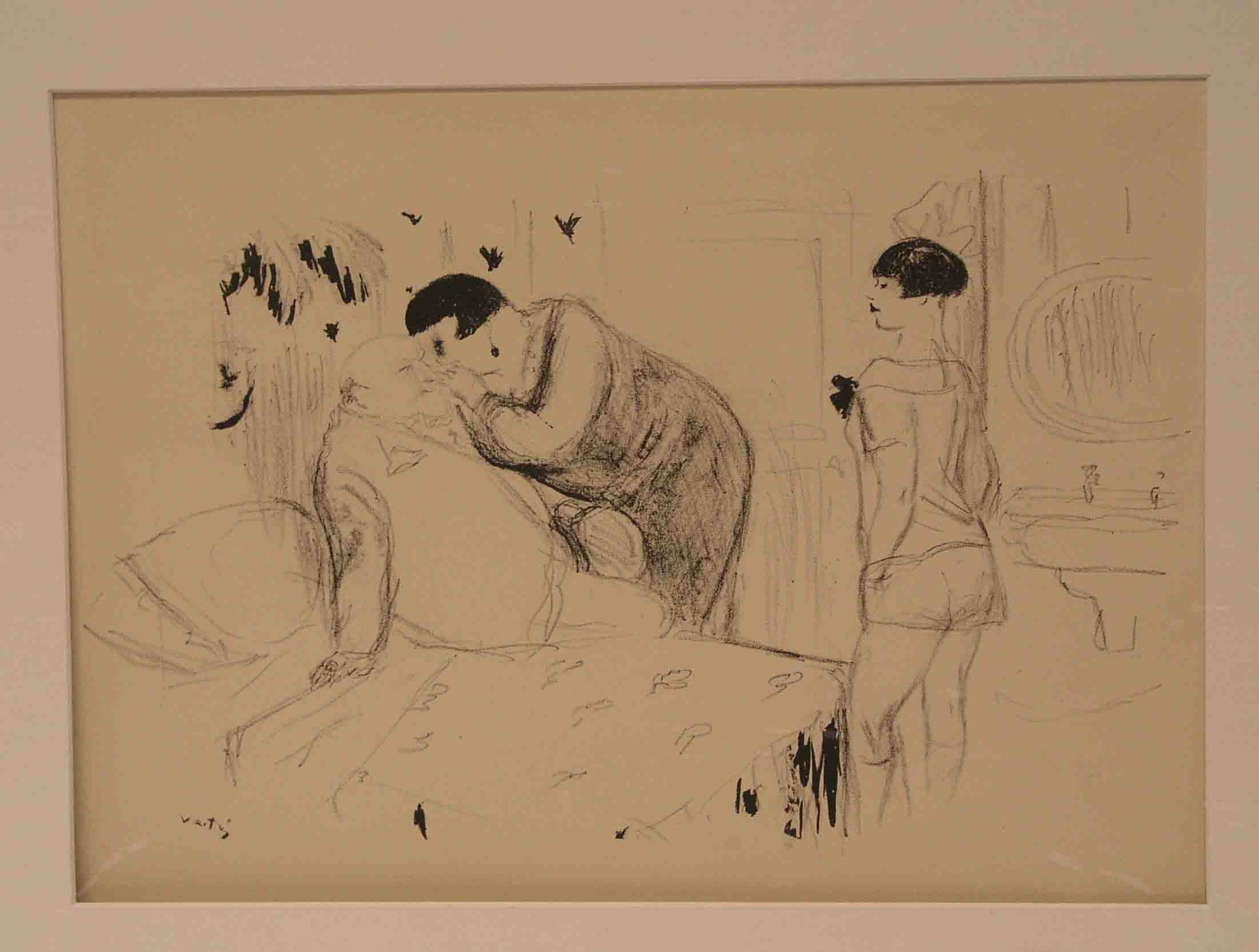 Vertes, Marcel (Budapest 1895 - 1961 Paris): "Bordellszene". Lithographie der Folge von 12Blatt