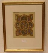 Nachdruck aus dem Evangeliar Kaiser Heinrichs II aus Monte Casino. 23 x 19cm. Rahmen mit