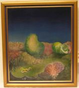 Distler Rudolph (Ulm 1948, wohnhaft in Aschau/Chiemgau): "An der Küste". Surrealistische