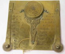 Antike horizontale Sonnenuhr mit Kompass. Messing. Frankreich. 14 x 14cm. Signiert: