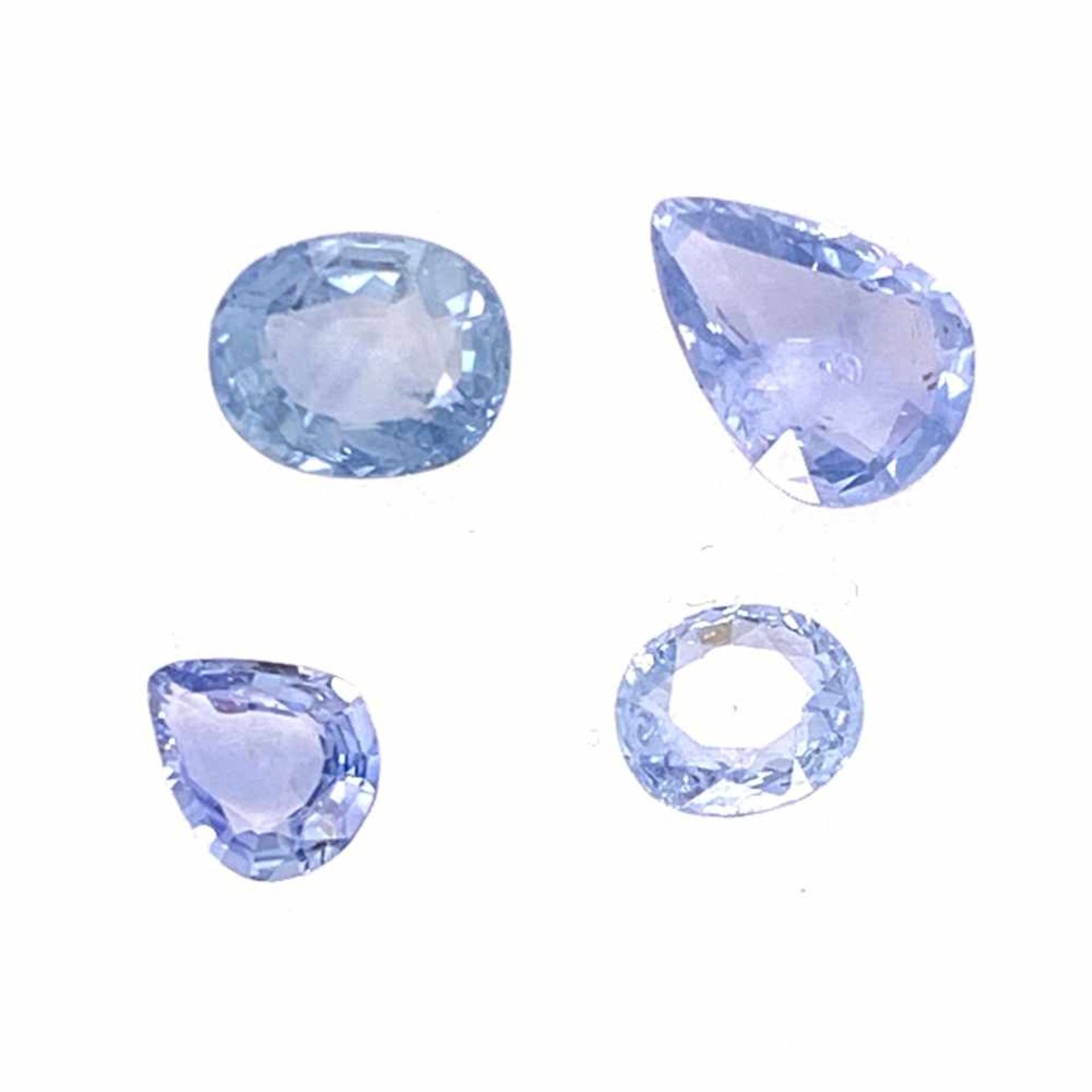 Safir Lot. Safire diverse Formen facettiert 6,40 ct 4 Stück