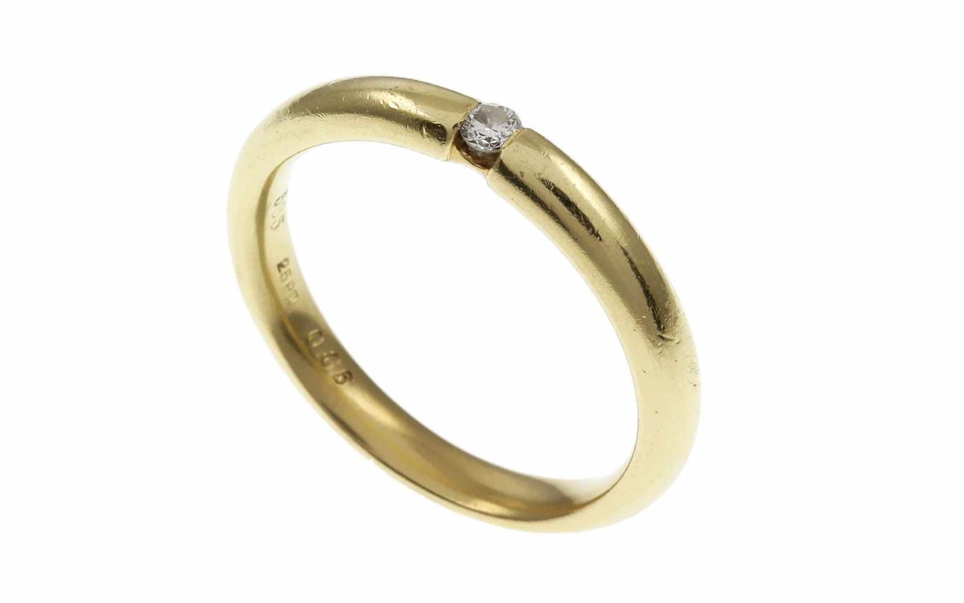 RingRing 585/- Gelbgold mit Diamant, Ringgröße ca. 55, 1 Diamant ca. 0,05 ct, 4,18g