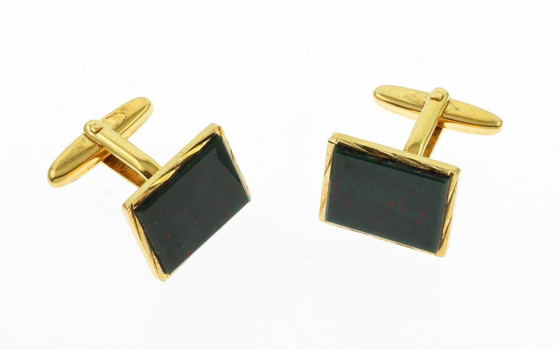 MannschettenknöpfeMannschettenknöpfe 750/- Gelbgold mit Onyx, 12,93g