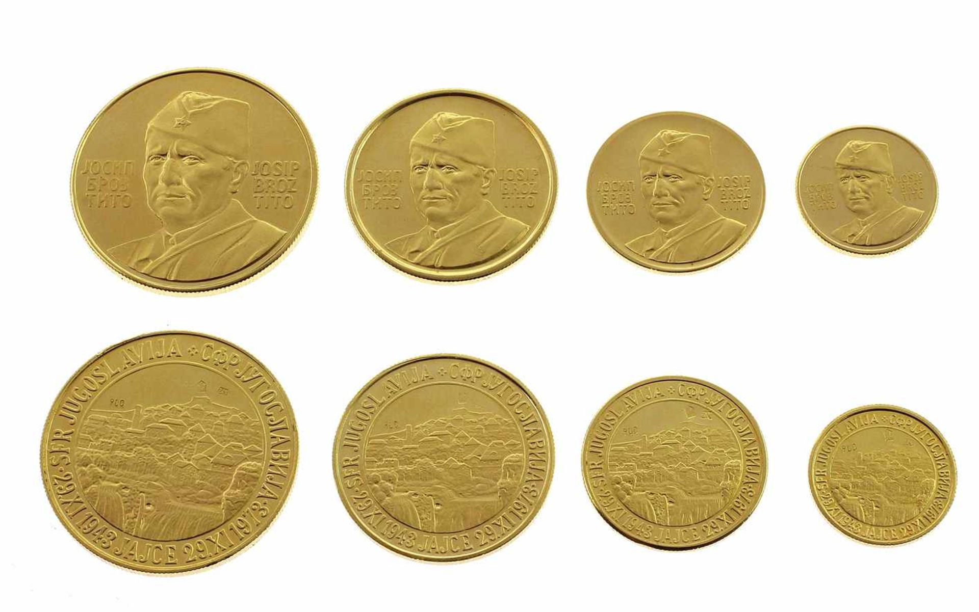 Vier Medaillen4 div. Medaillen 900/- Gelbgold, 30,51g