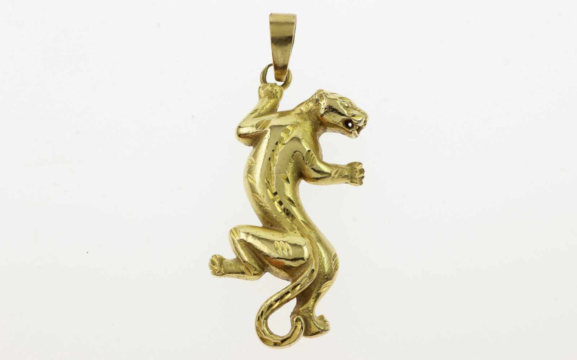 AnhängerAnhänger Panther 585/- Gelbgold, Länge mit Schlaufe ca. 43,50 mm, 5,96g