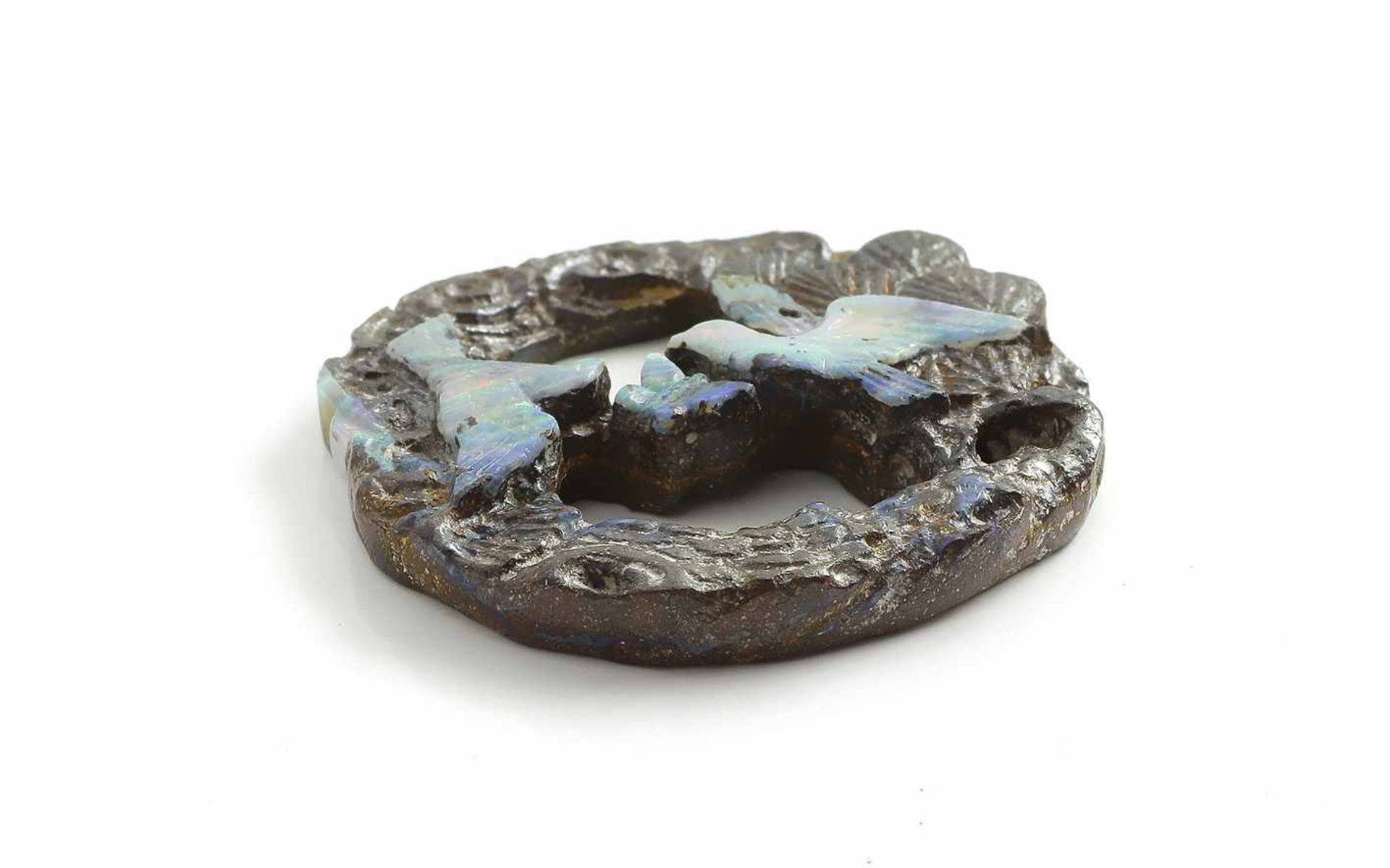 Boulder Opal24,63 ct., Länge 29,38 mm, Breite 28,54 mm, Höhe 4,85 mm - Bild 2 aus 2