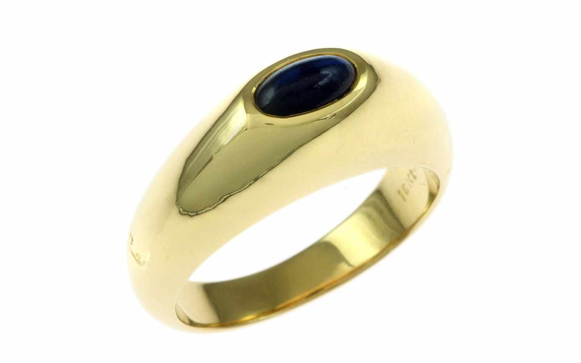 Pomellato Ring18K GG mit 0,25 ct. Saphir, Ringgröße 53, Breite Ringkopf 7,20 mm, Höhe Ringkopf 7,