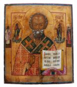 Ikone "Heiliger Nikolaus" (Russland, 19.Jh.)