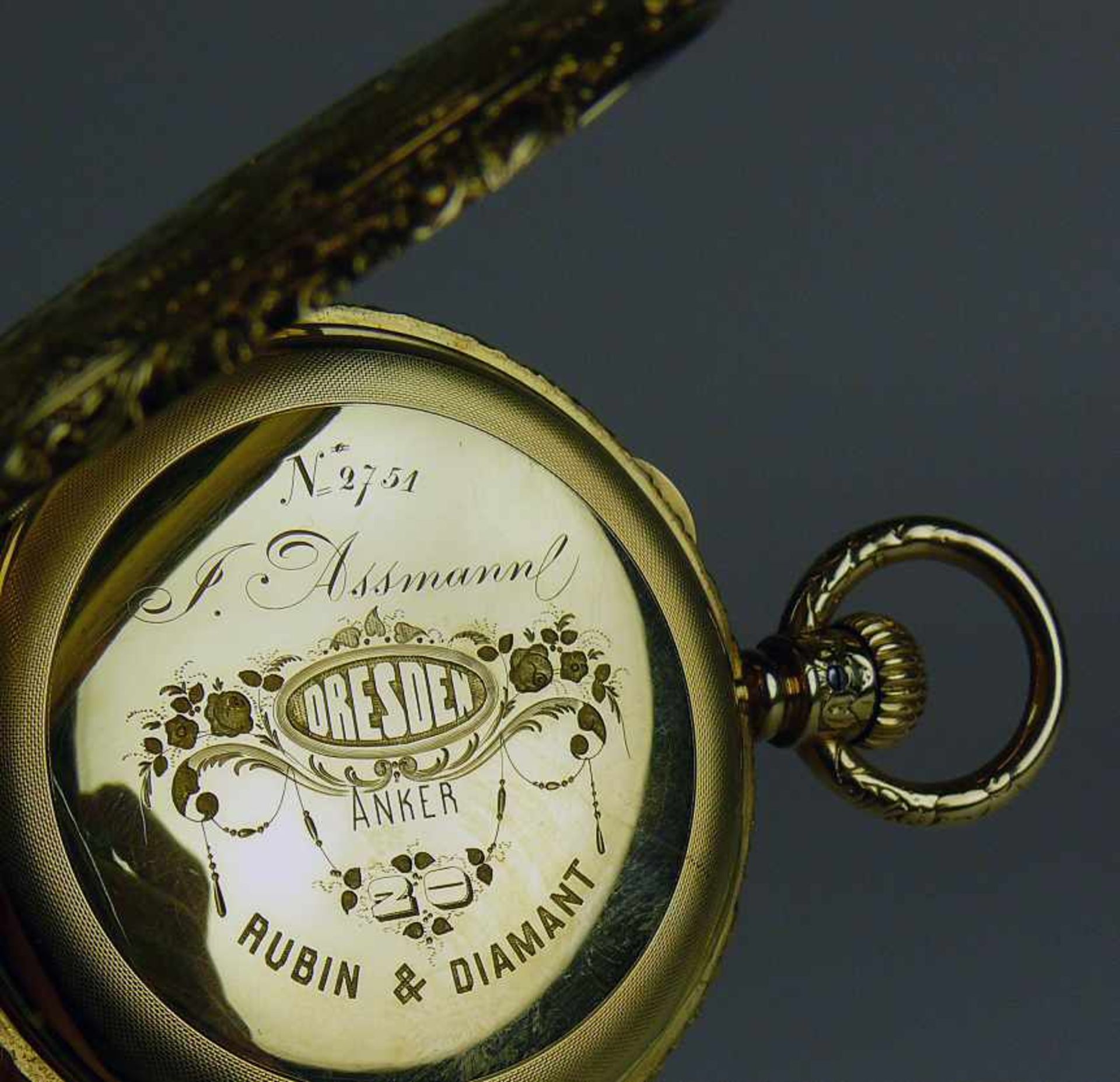 J. Assmann-Prunktaschenuhr (Glashütte/Sachen)< - Bild 2 aus 10