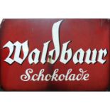 Emailschild "Waldbaur Schokolade"