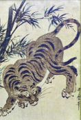 zurÃ¼ckgezogen / withdrawn---Utamaro Kitagawa (Kita Chuange, Japan, 1753 - 1806)"Tiger"; Aquarell;