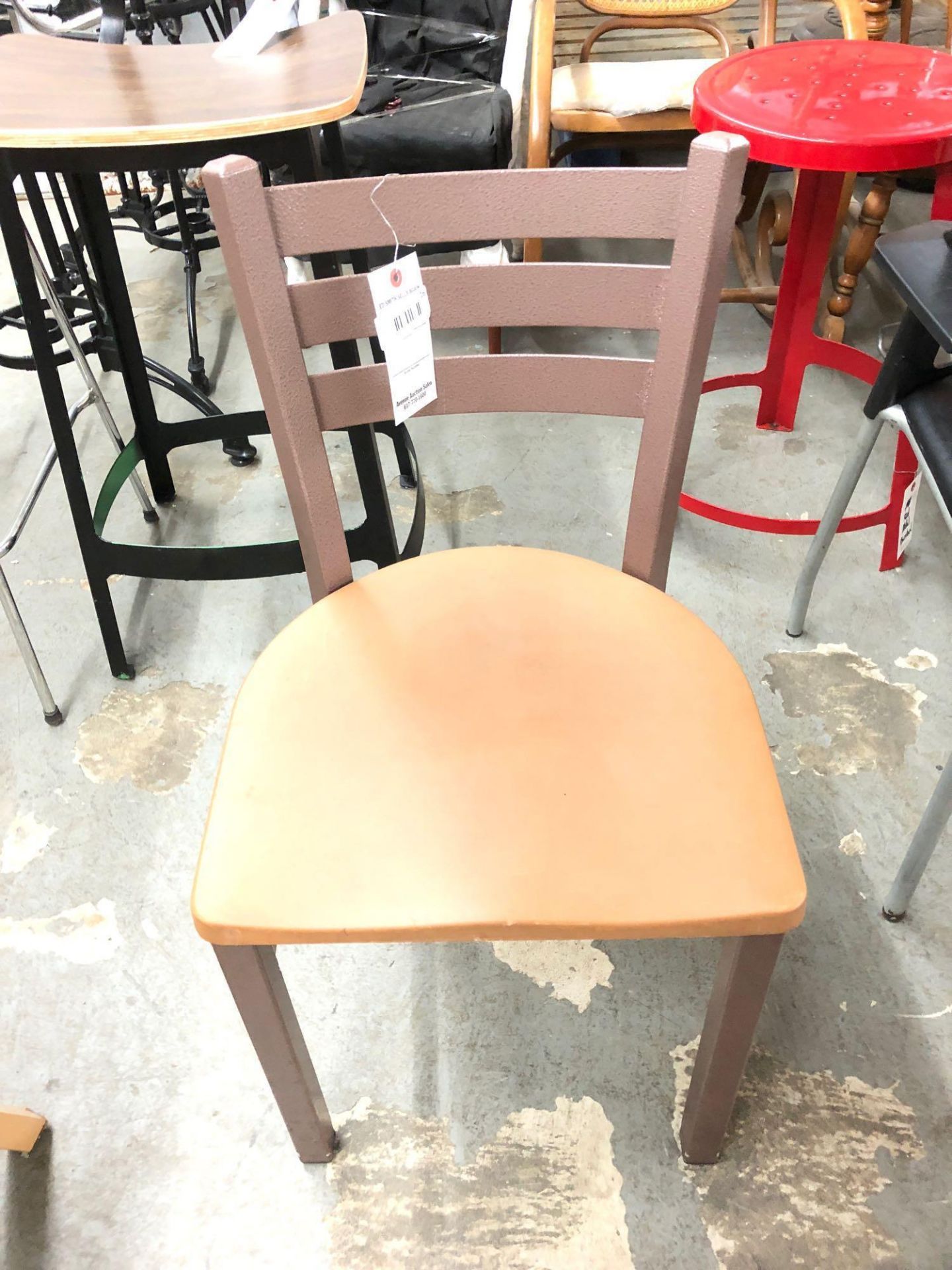 Metal chair with plastic seat