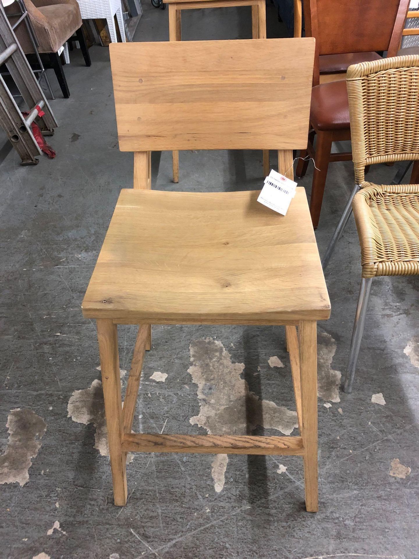 Wood counter height barstool