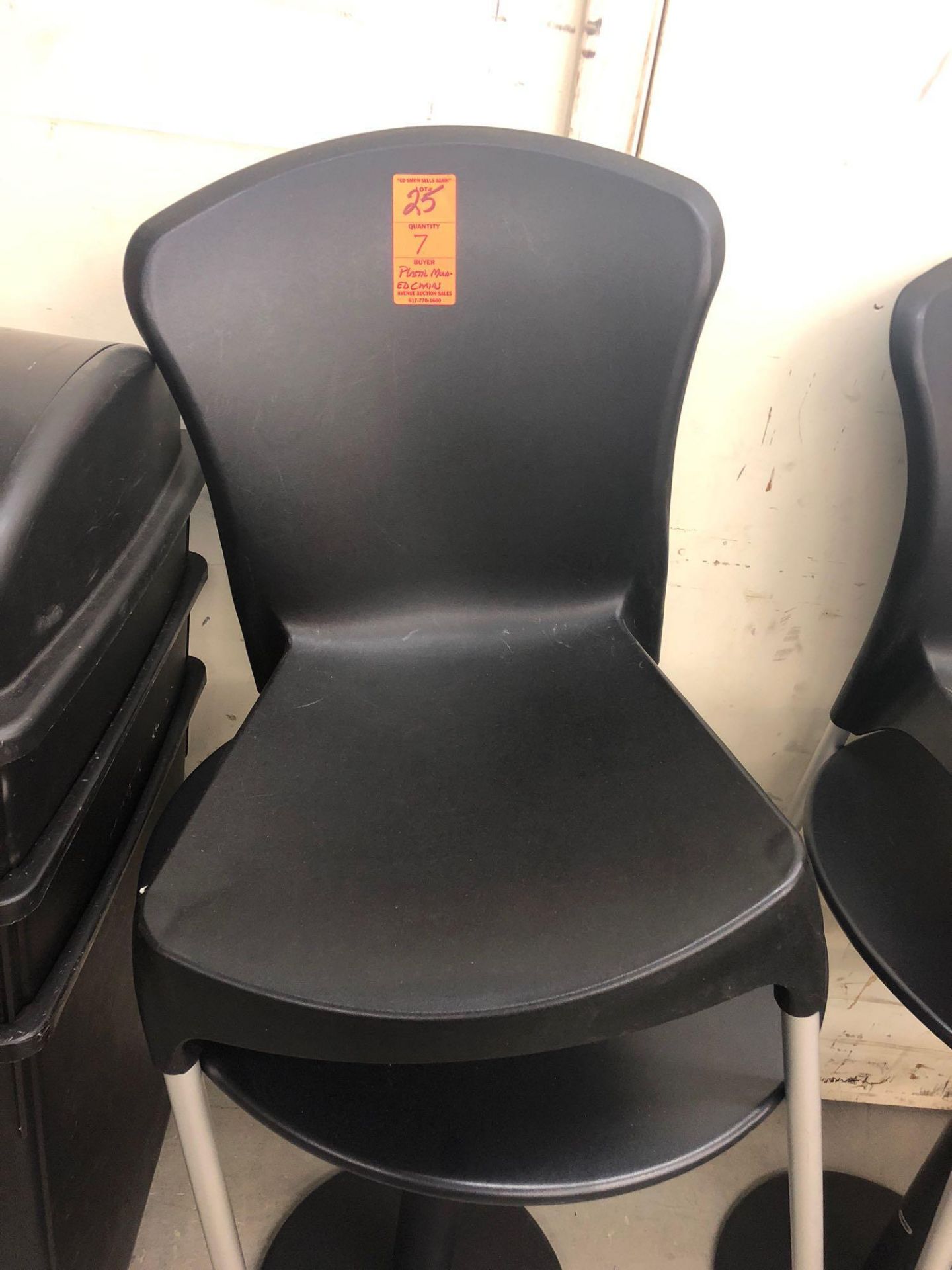 Black plastic chairs