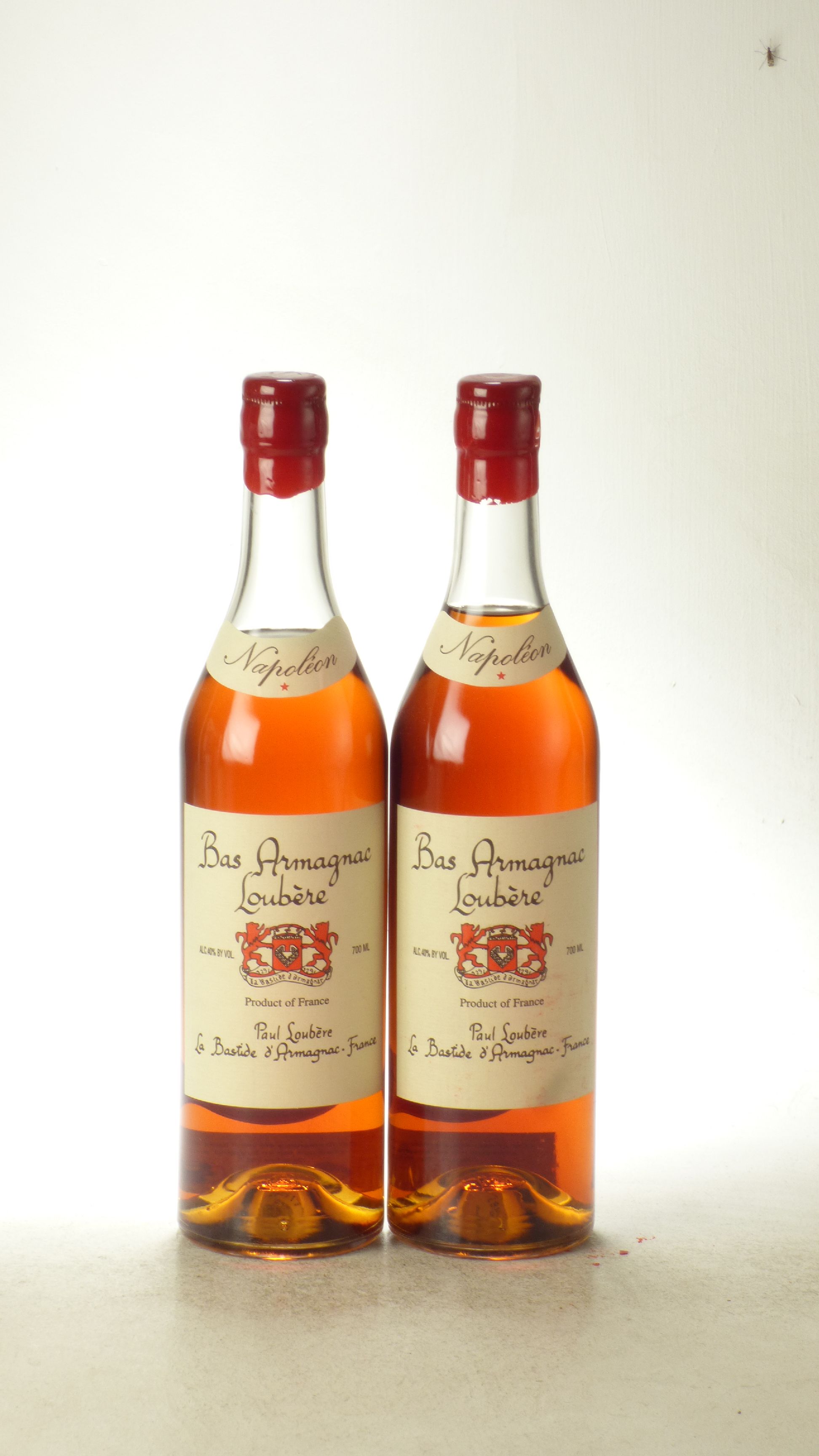 Bas Armagnac Napoleon Domaine De Loubere 2 bts 70Cl 40 Vol Slight Signs Seepage To One Bottle