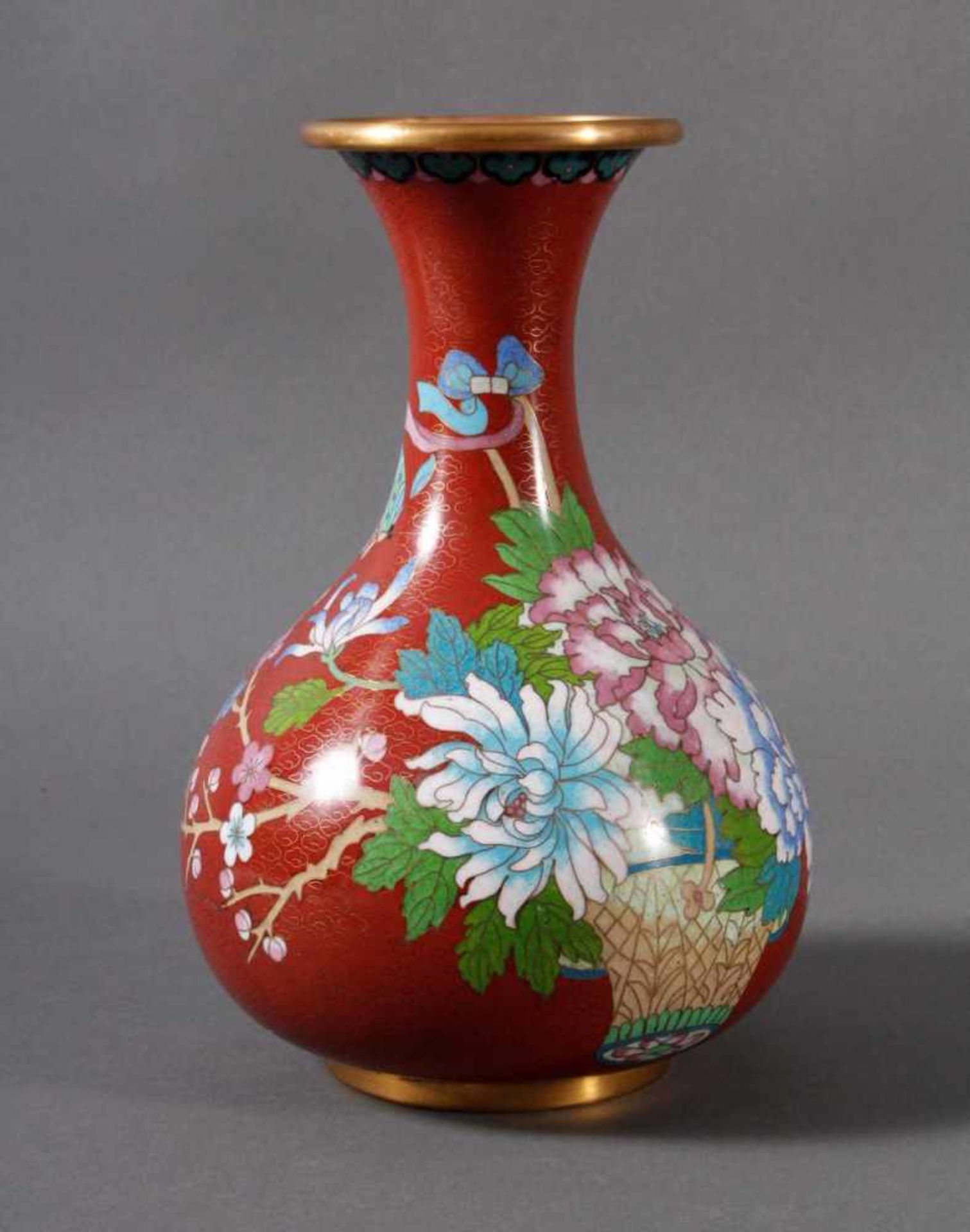 Cloisonnévase, China 20er/30er Jahre< - Bild 2 aus 5