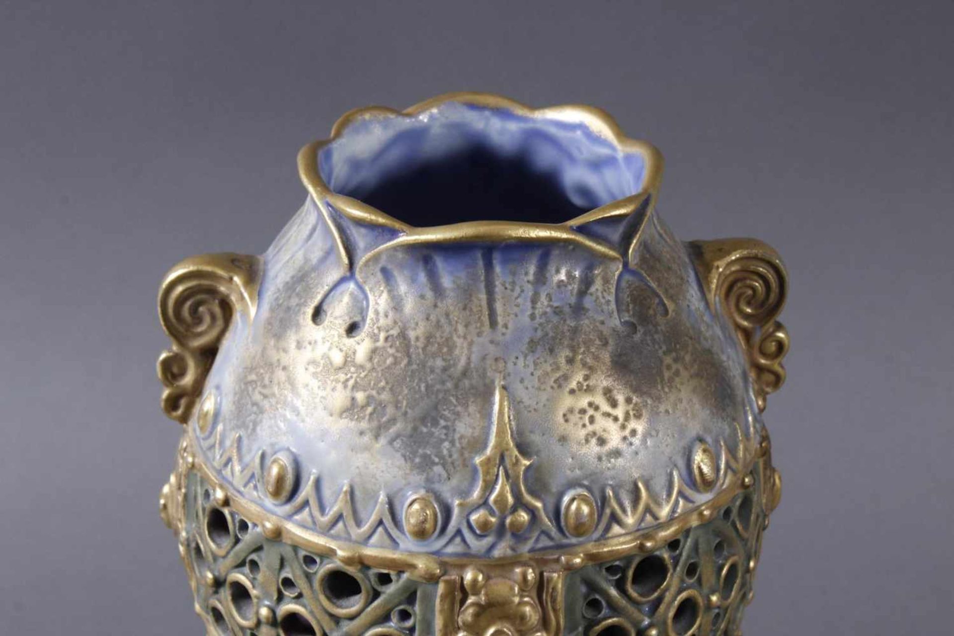 Jugendstil Keramikvase Amphora Austria - Image 5 of 7