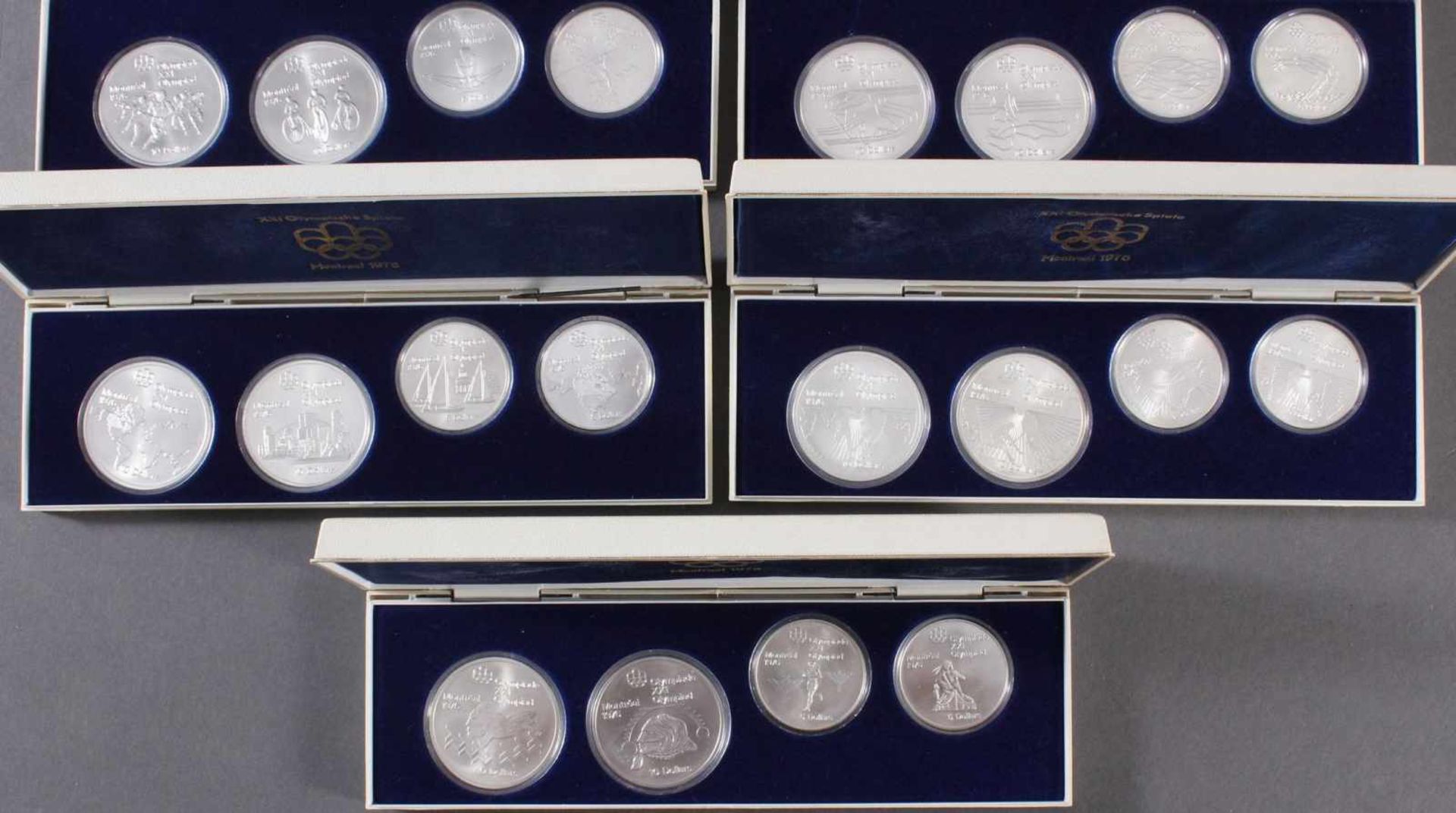 28x Silbermünzen Montreal 1976, kompletter Satz< - Image 4 of 5