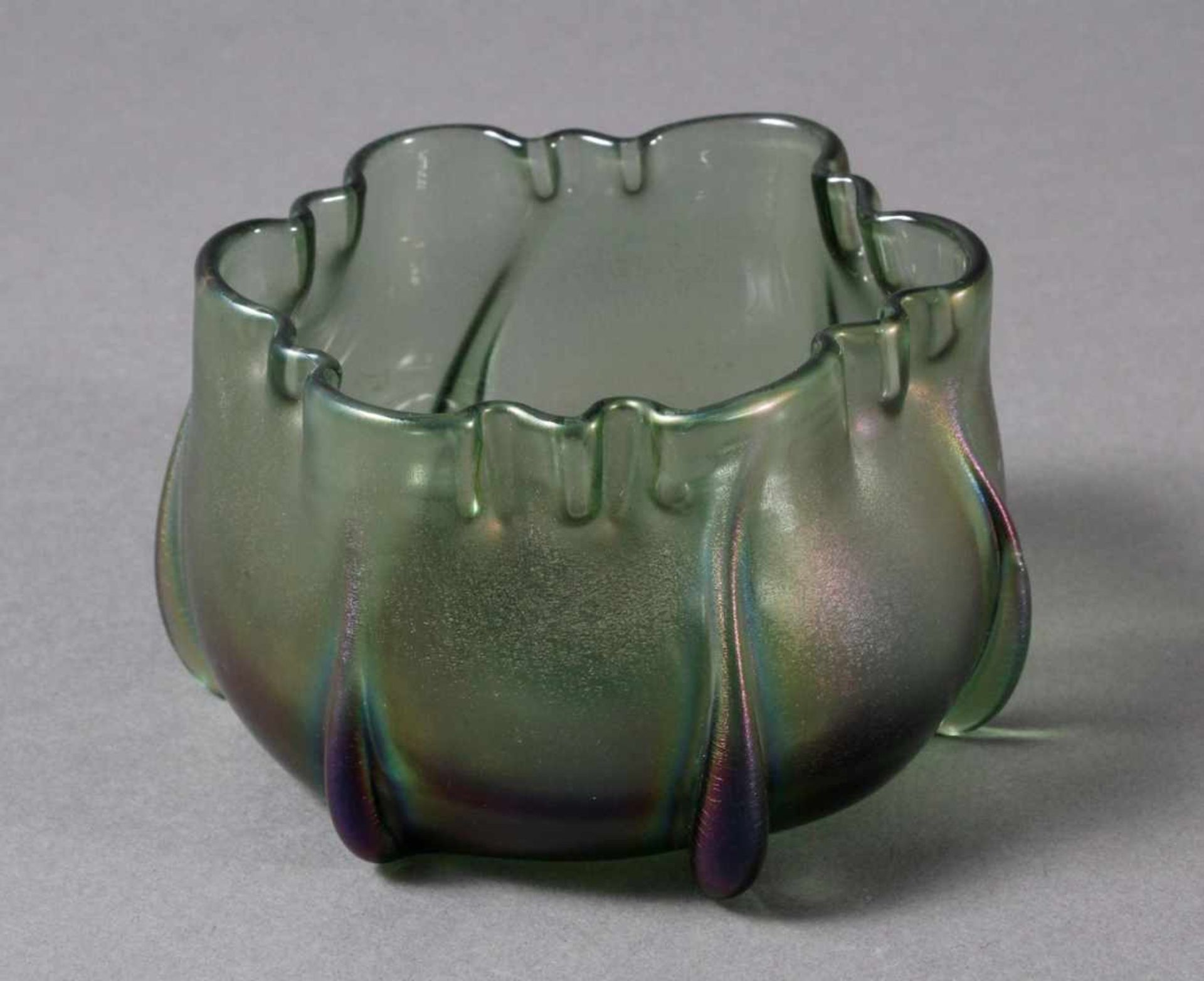 Glas Ziervase, Johann Lötz Witwe, Klostermühle um 1910<b - Bild 2 aus 3