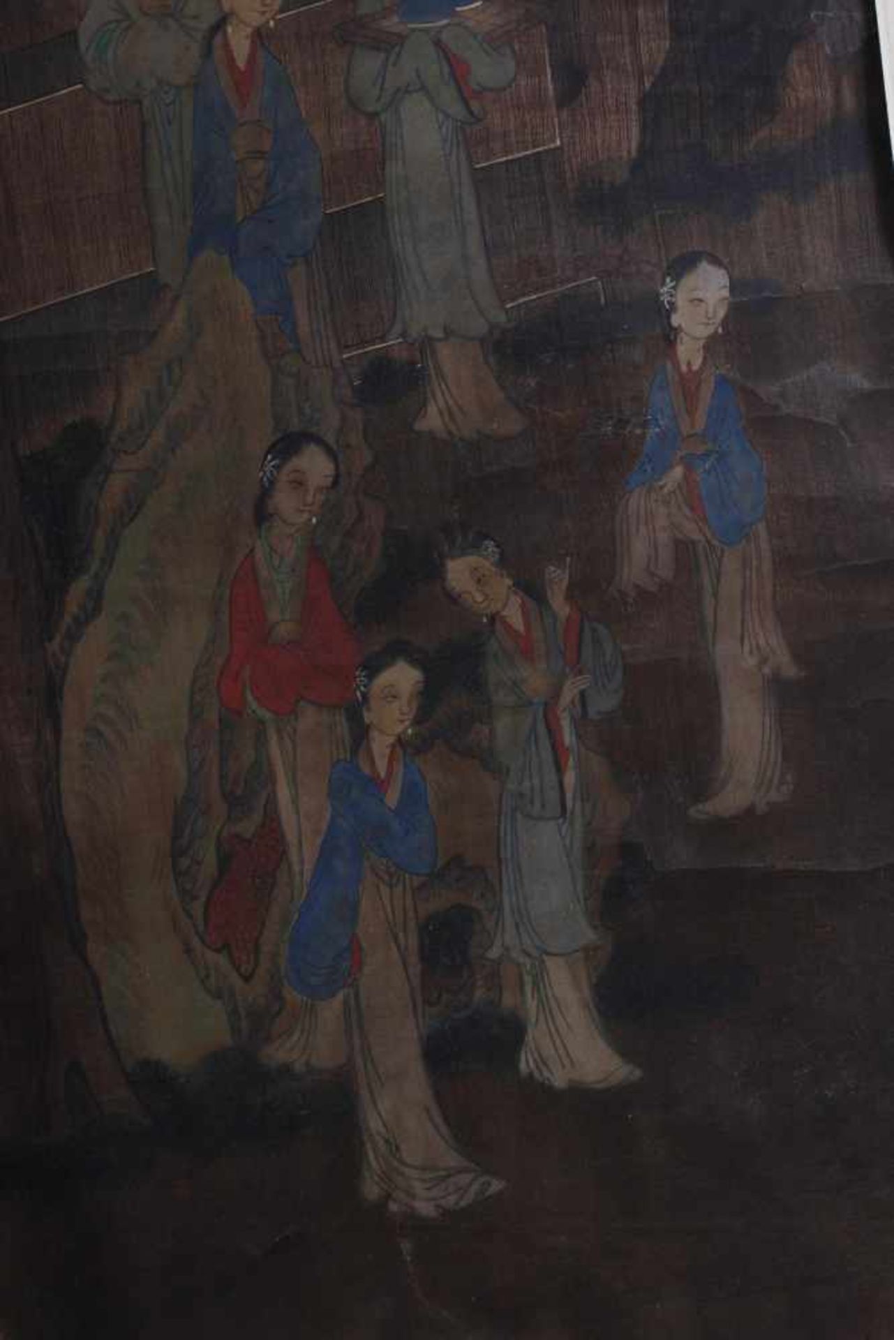 Stoffmalerei, China 18./19. Jahrhundert - Bild 3 aus 3