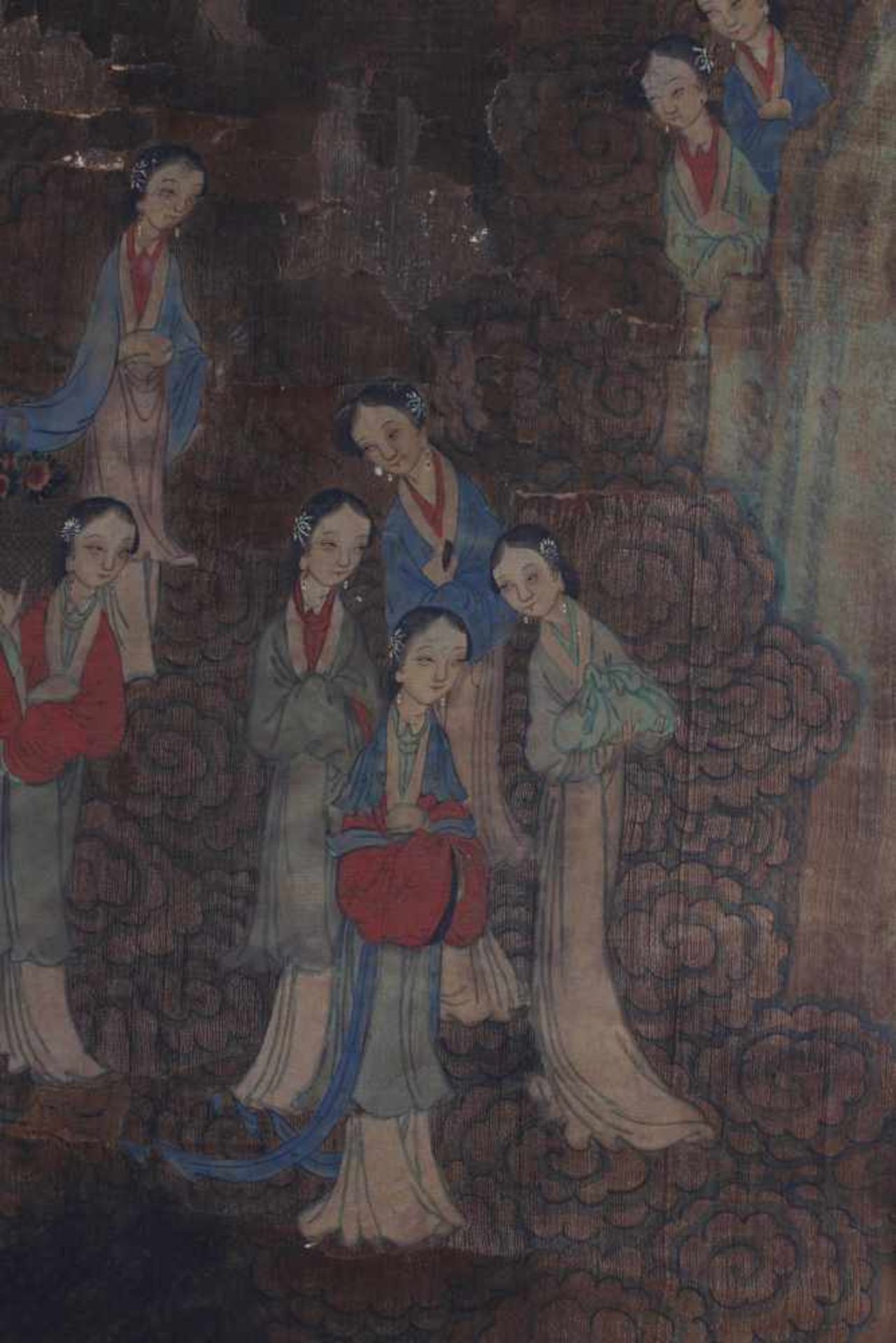 Stoffmalerei, China 18./19. Jahrhundert - Bild 2 aus 3