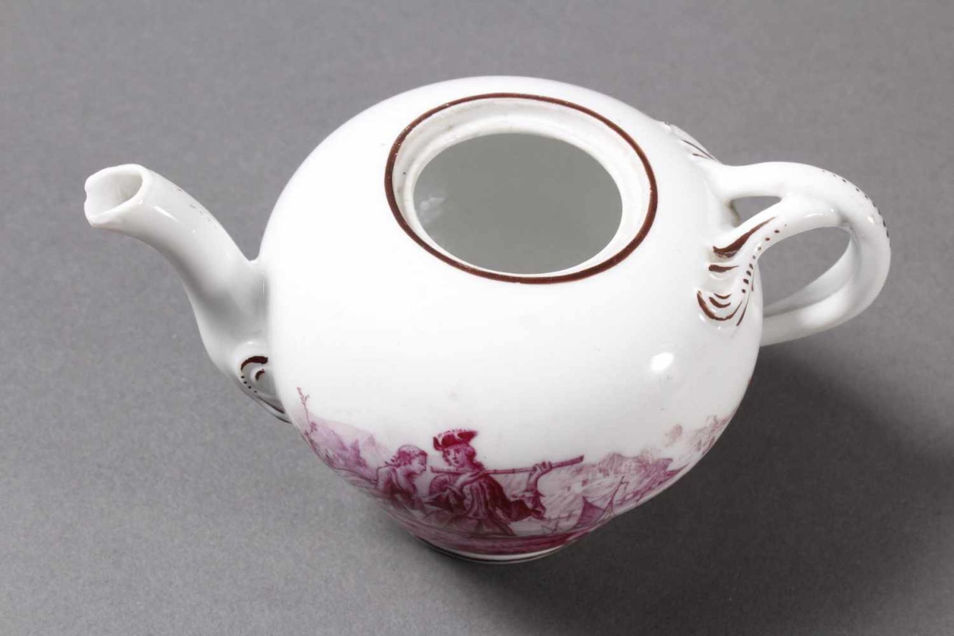 Kleines Meissen Porzellan Teekännchen um 1800< - Bild 3 aus 5