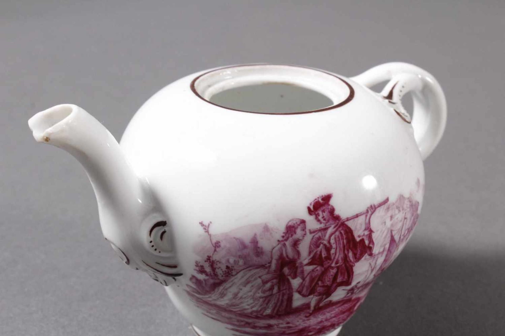 Kleines Meissen Porzellan Teekännchen um 1800< - Bild 4 aus 5