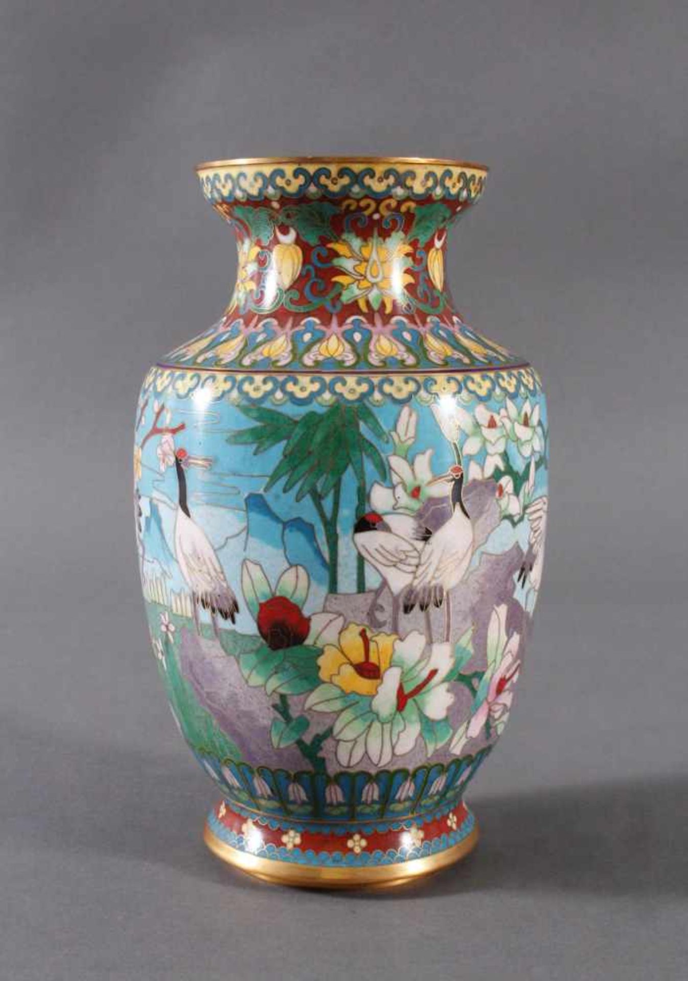 Cloisonne Vase, China, 1. Hälfte 20. Jahrhundert< - Bild 3 aus 6