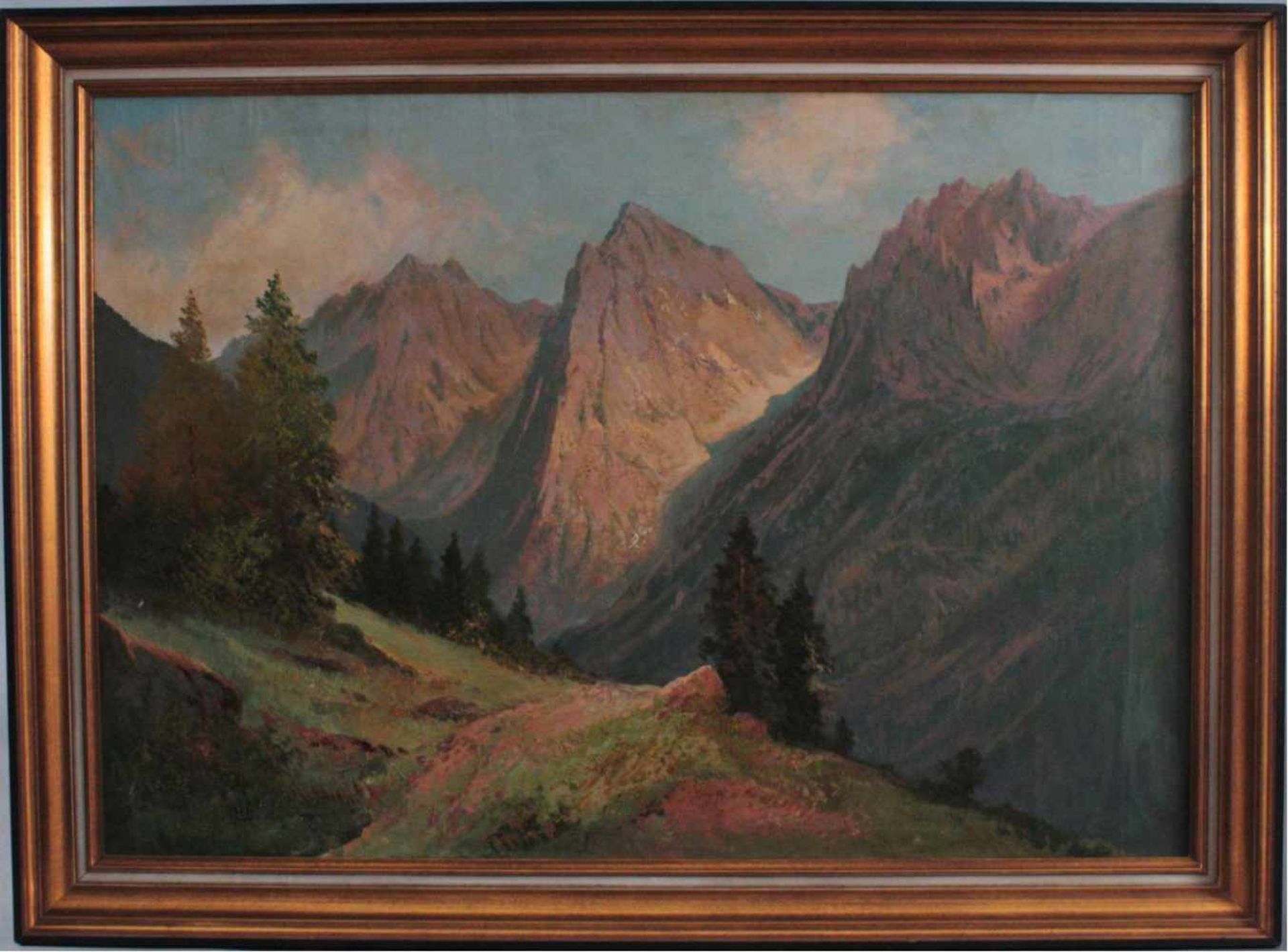 Gemälde Berglandschaft, 20. Jh.<