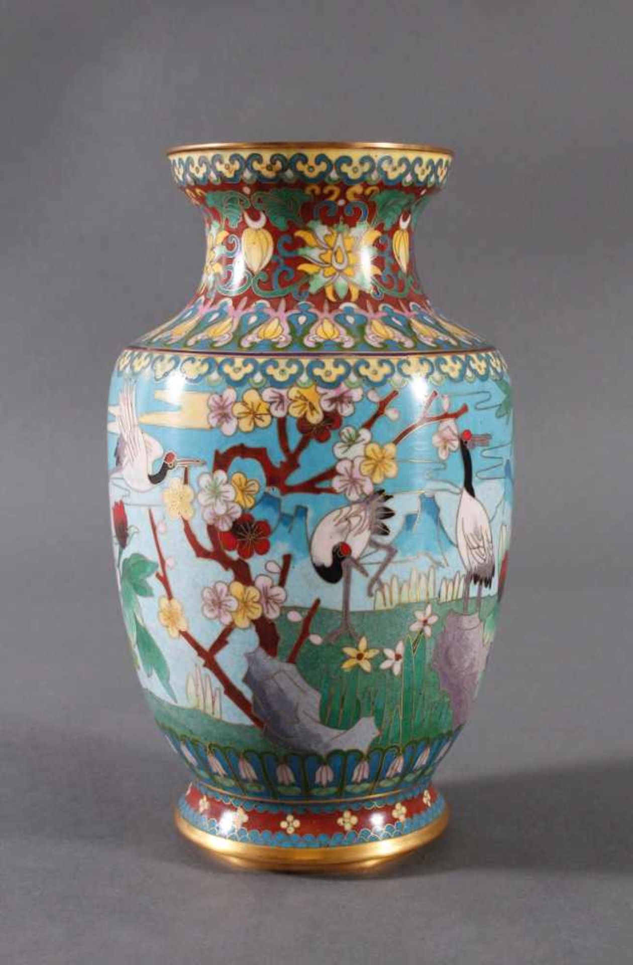 Cloisonne Vase, China, 1. Hälfte 20. Jahrhundert< - Image 2 of 6