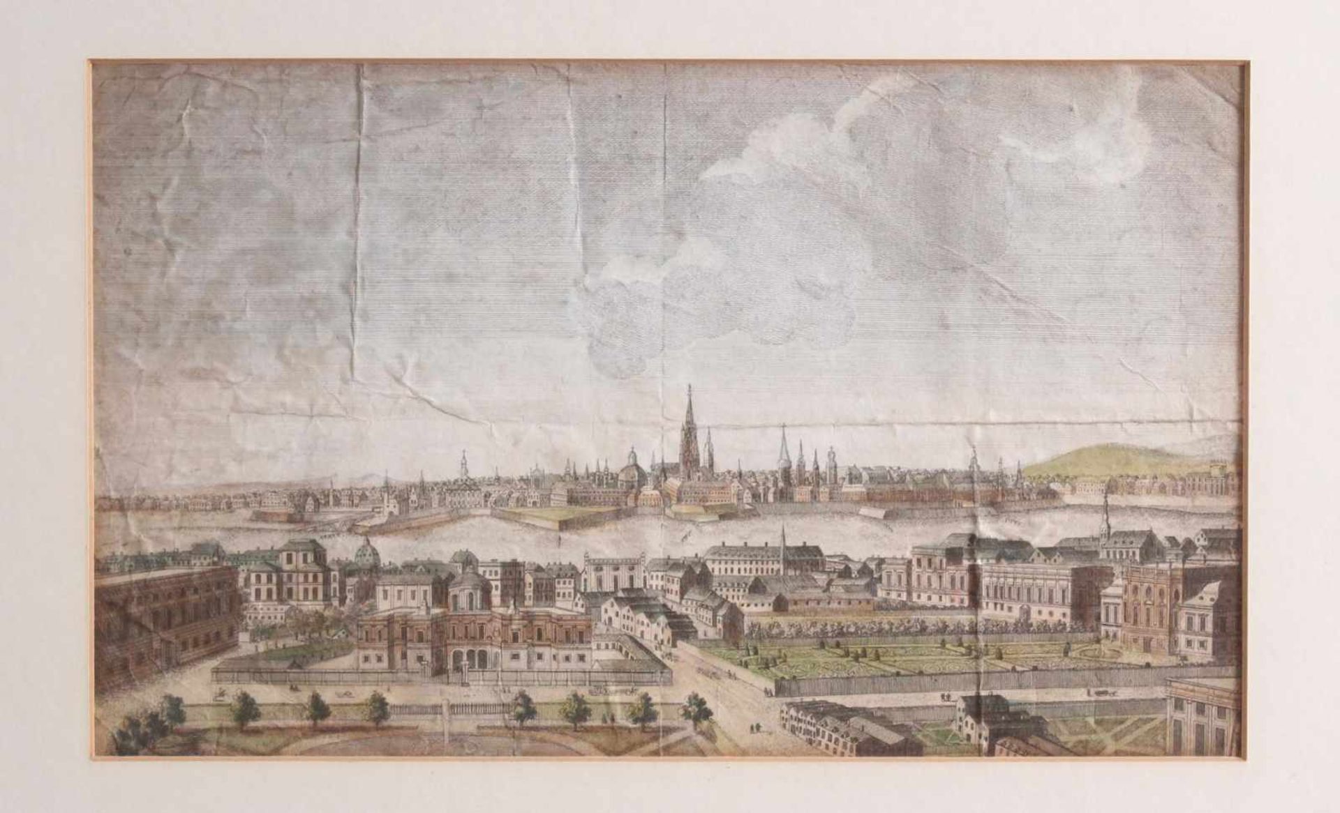 Kupferstich aus dem 18. Jh. A general view of the City of Vienna, anonymer Künstler< - Bild 2 aus 4