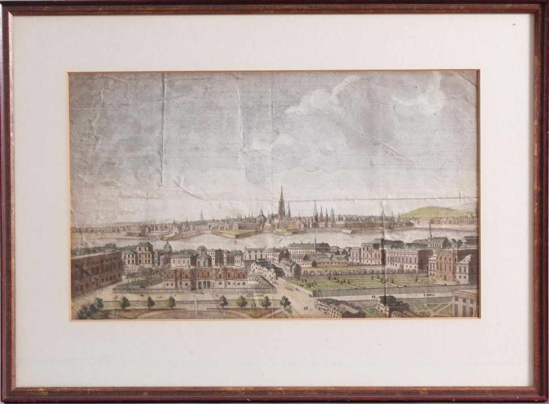 Kupferstich aus dem 18. Jh. A general view of the City of Vienna, anonymer Künstler<