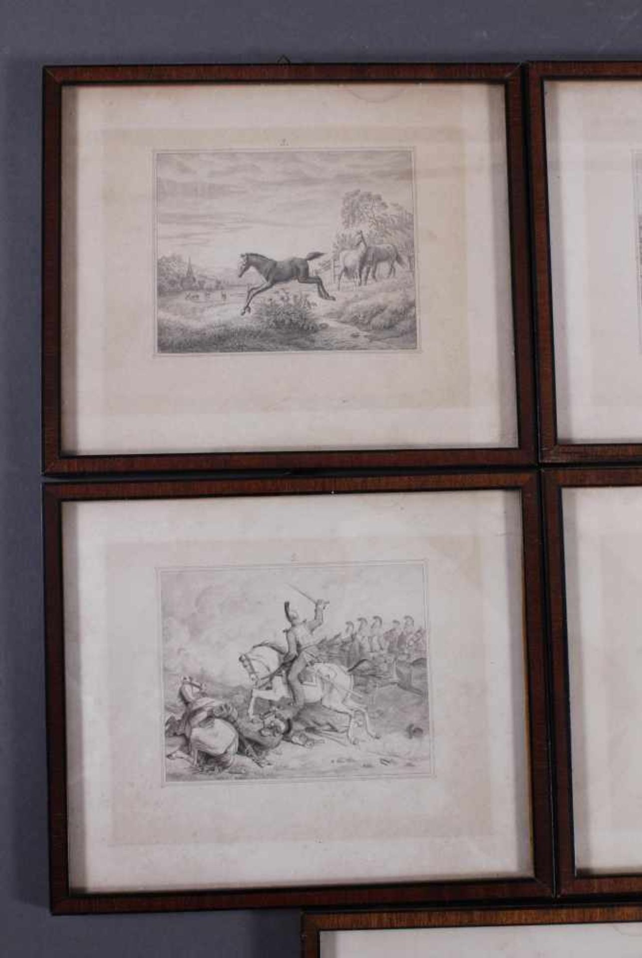 Acht Stahlstiche, Pferde und Reiter, 19. Jahrhundert - Bild 2 aus 6