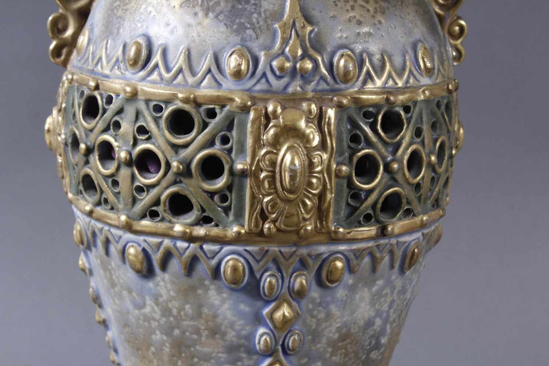 Jugendstil Keramikvase Amphora Austria - Image 3 of 7