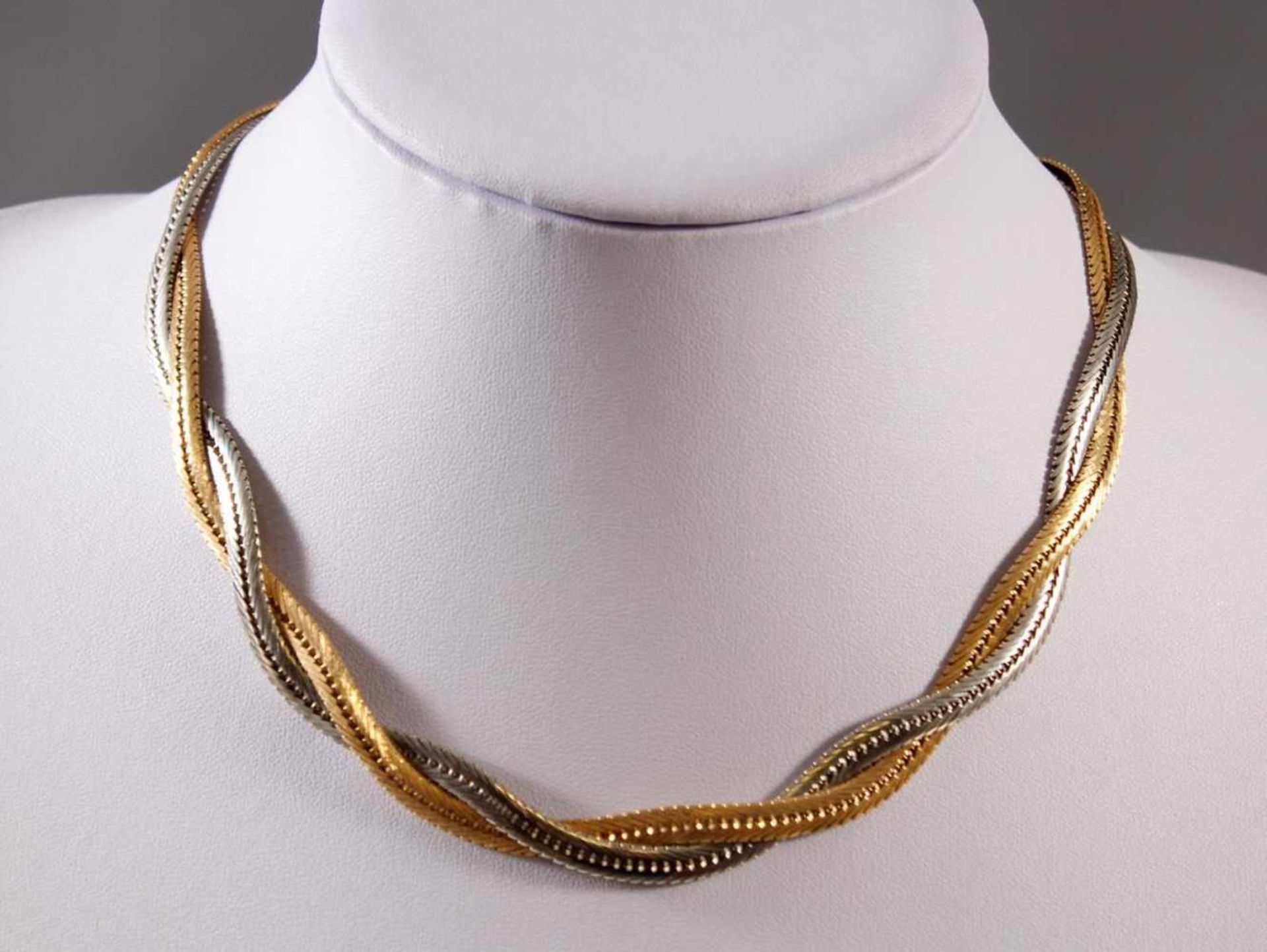 Collier 18 Karat Gelb- und Weißgold<