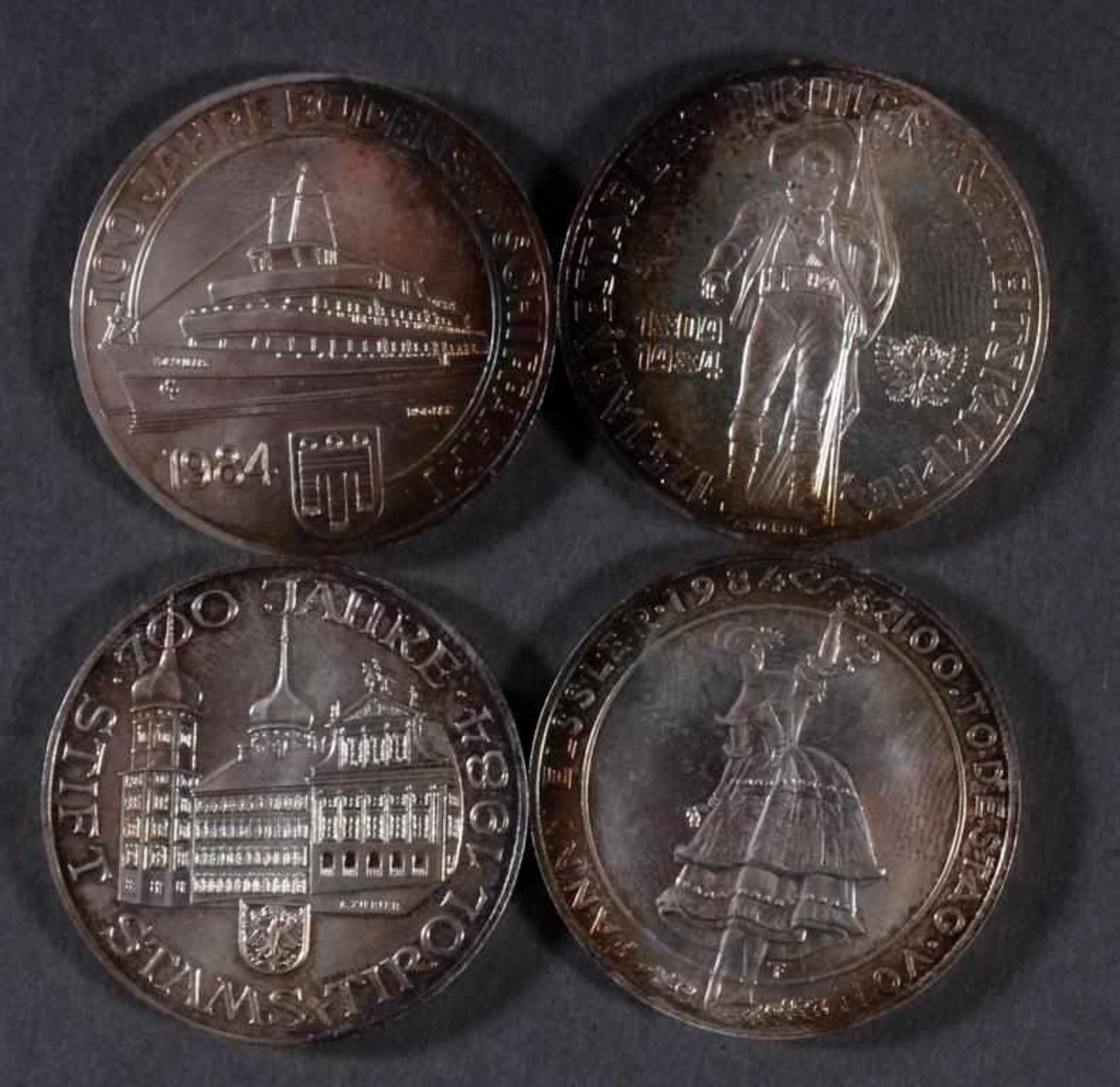 Österreich 2. Republik, 4 Stück 500 Schilling Münzen von 1984