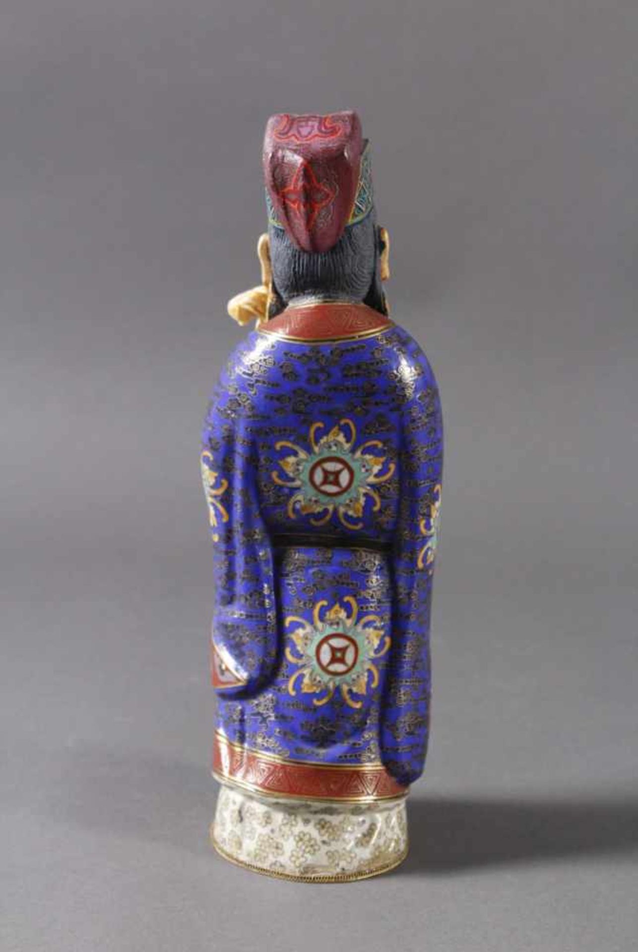 Cloisonné Figur, Hochherrschaftlicher Hofbeamter, China, wohl Republik Periode - Image 3 of 6