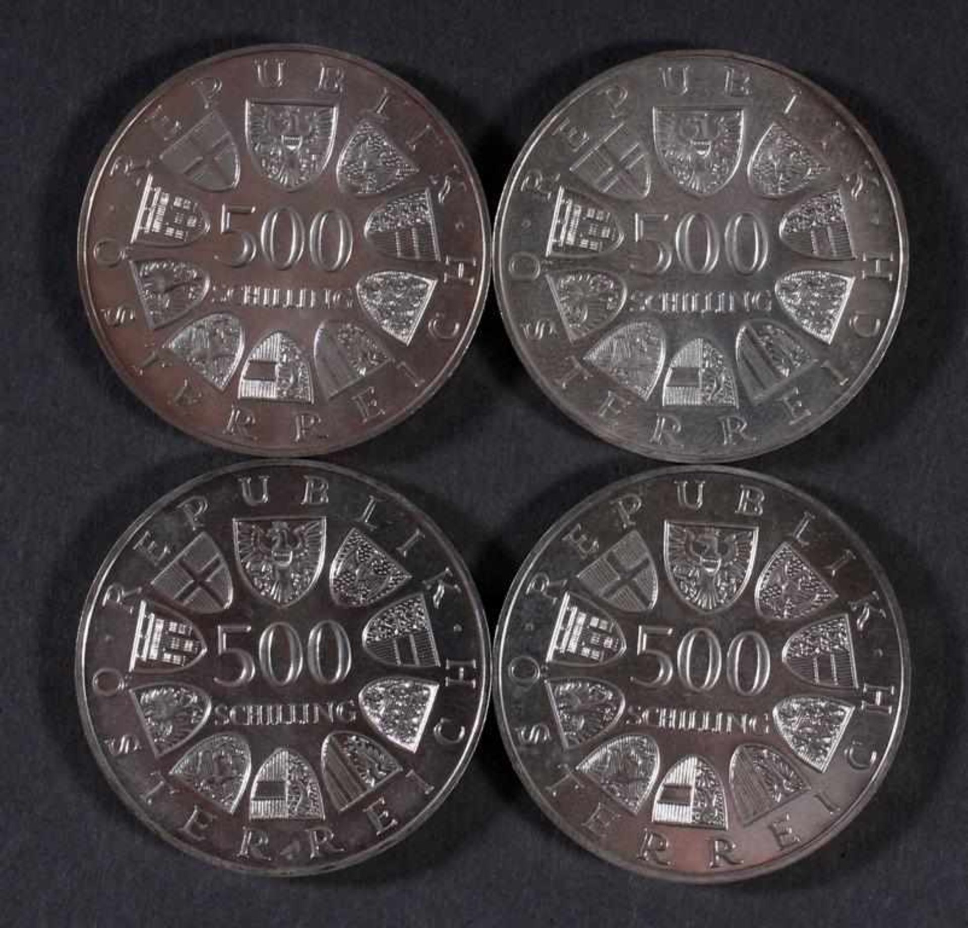 Österreich 2. Republik, 4 Stück 500 Schilling Münzen von 1984 - Image 2 of 2