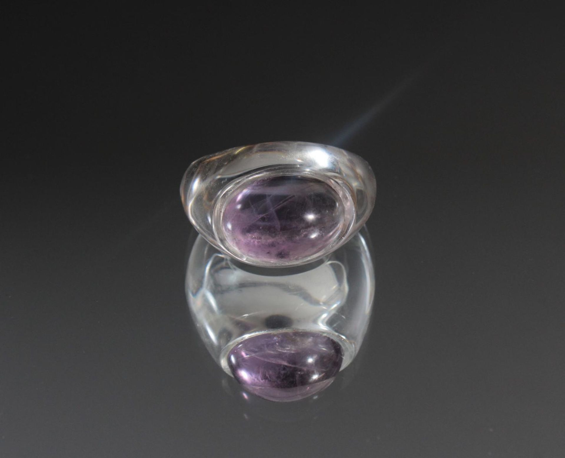 Damenring aus Acryl mit Amethyst-Cabochon - Image 2 of 4