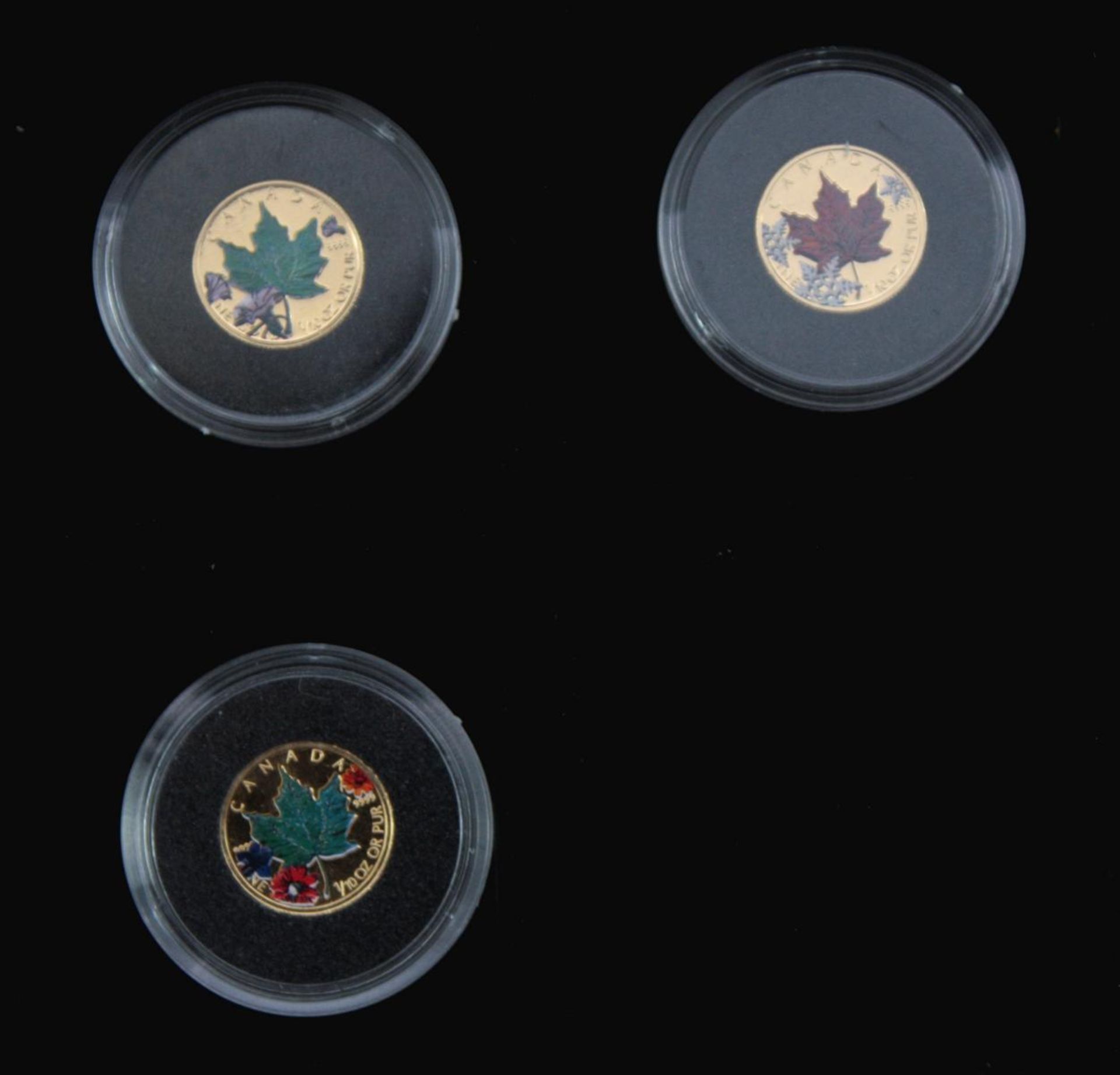 Kanada, 3 x 5 Dollar Goldmünzen, Maple Leafe