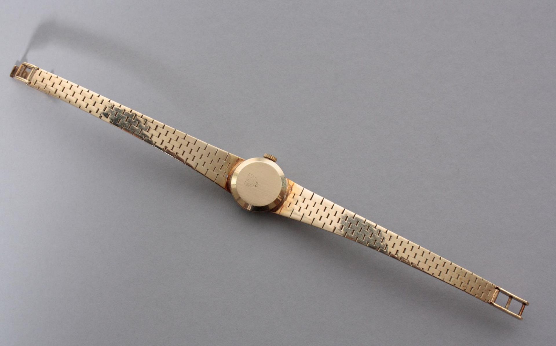 Damenarmbanduhr mit Diamanten, 14 Karat Gelbgold - Bild 3 aus 6