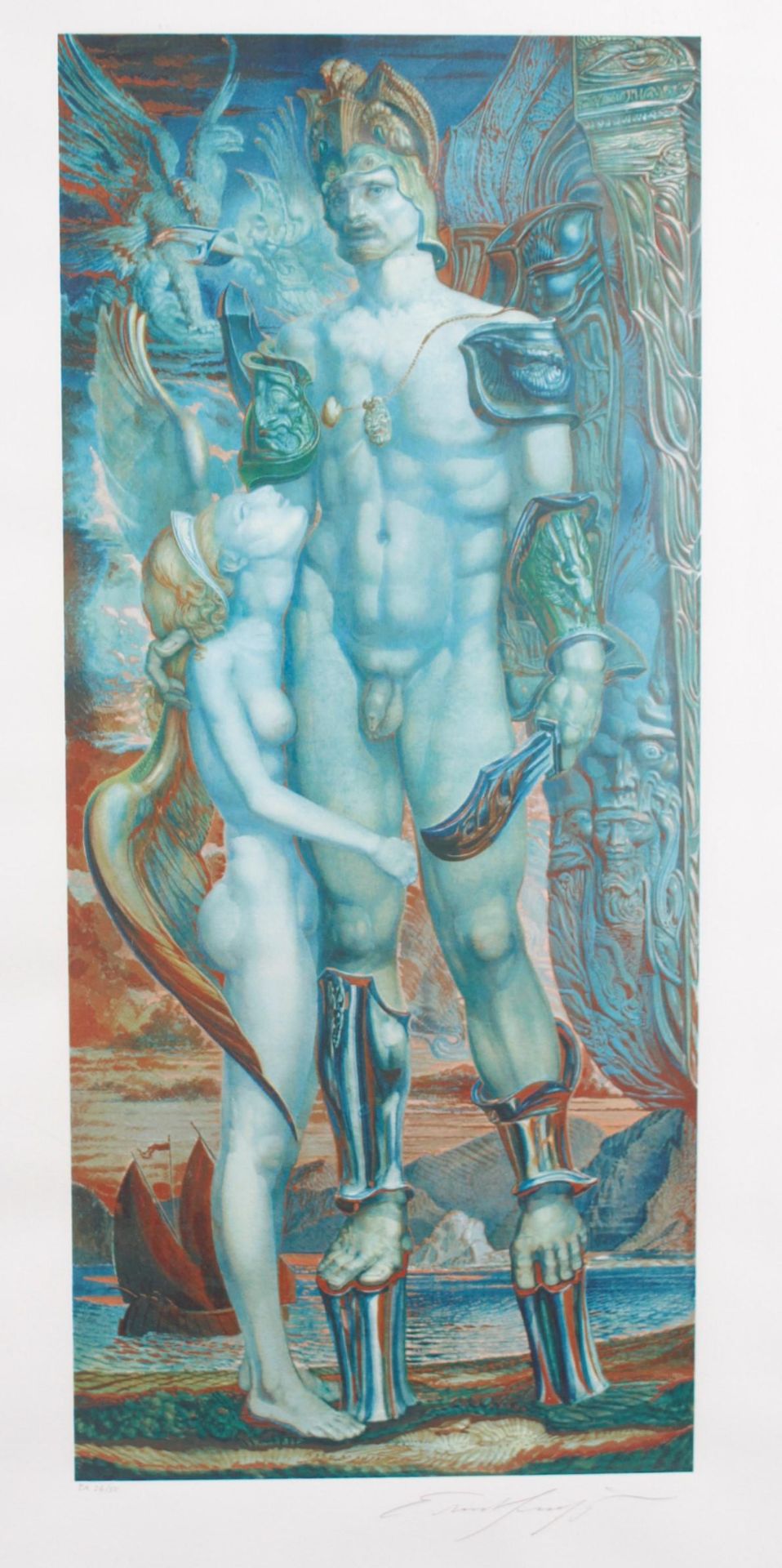 Prof. Ernst Fuchs (1930-2015), Perseus und die Nymphe - Bild 2 aus 4